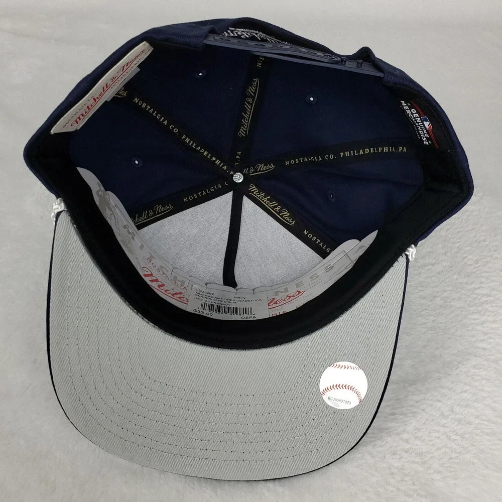 Boston Red Sox Mitchell & Ness MLB Deadstock Snapback‎ Hat Cap 3D Logo Navy NWT